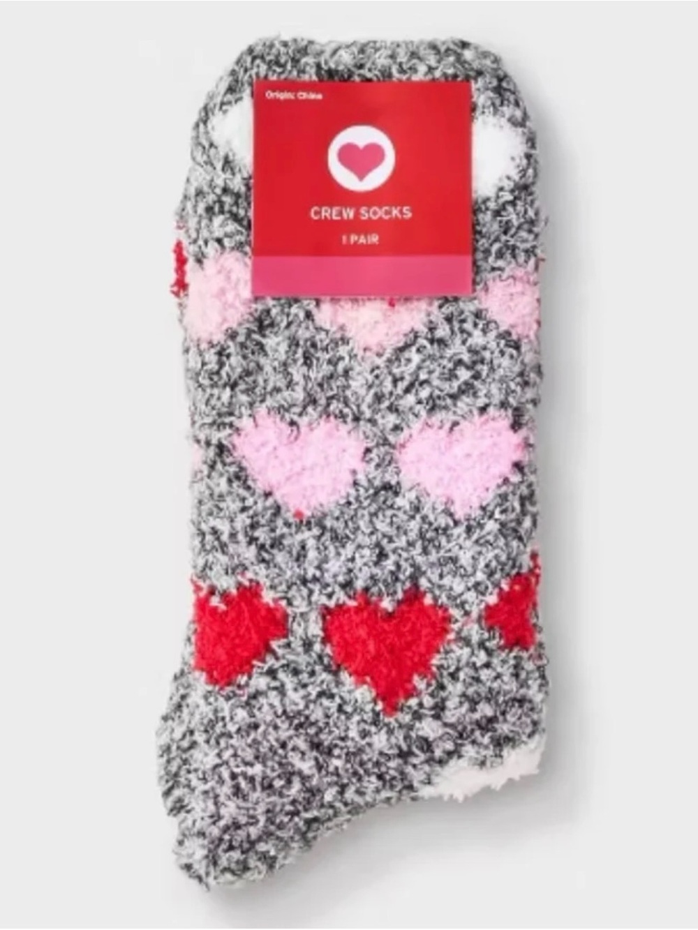 NWT Gradient Hearts Cozy Crew Socks - Picture 3 of 3